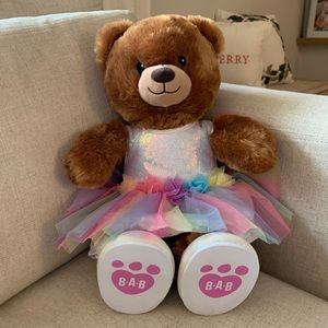Build a Bear, Bear, Light-up dress and sparkle shoes, all together.